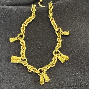 Gold Tassel Necklace.